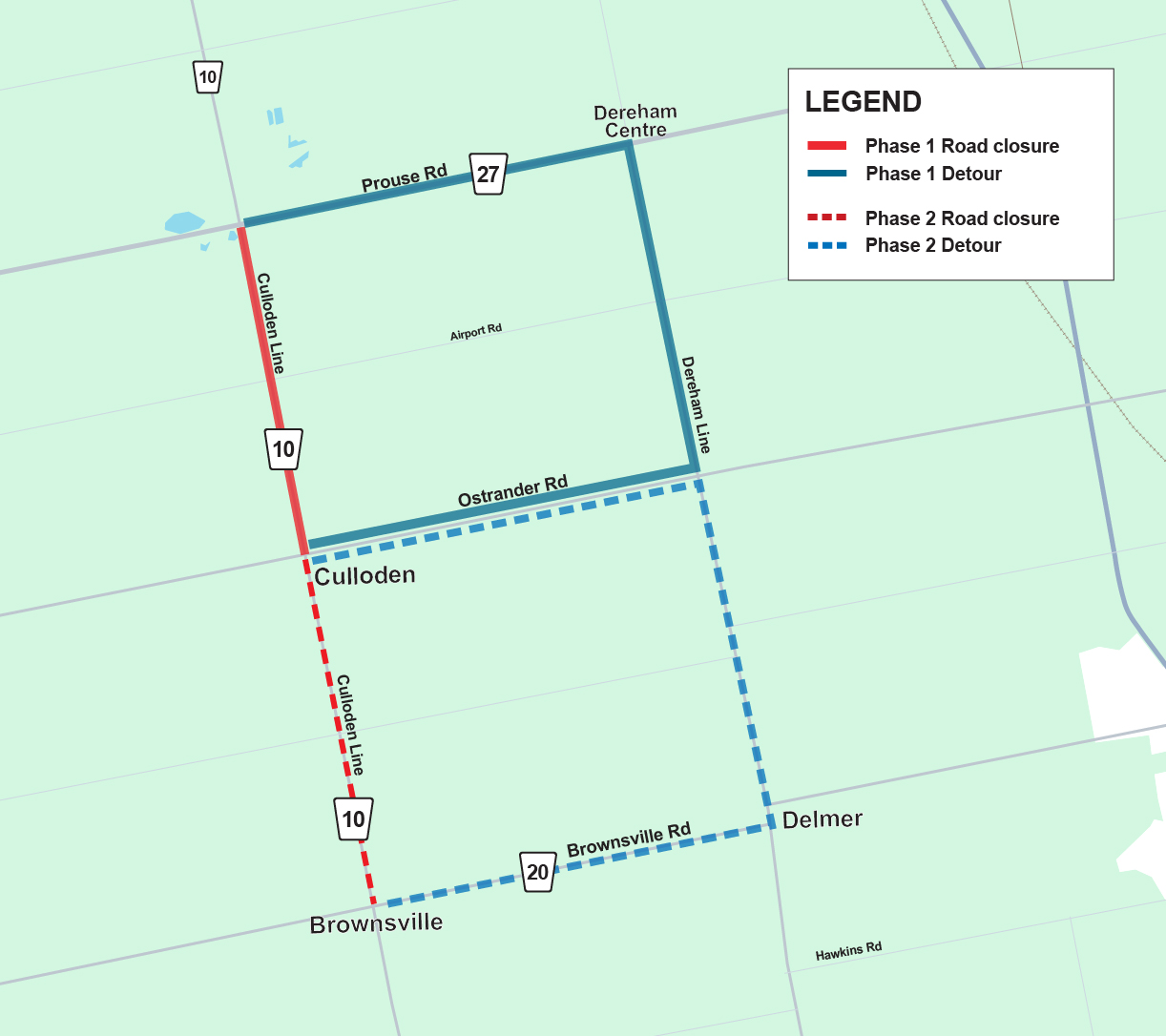 Oxford Road 10, SWOX - Detour map