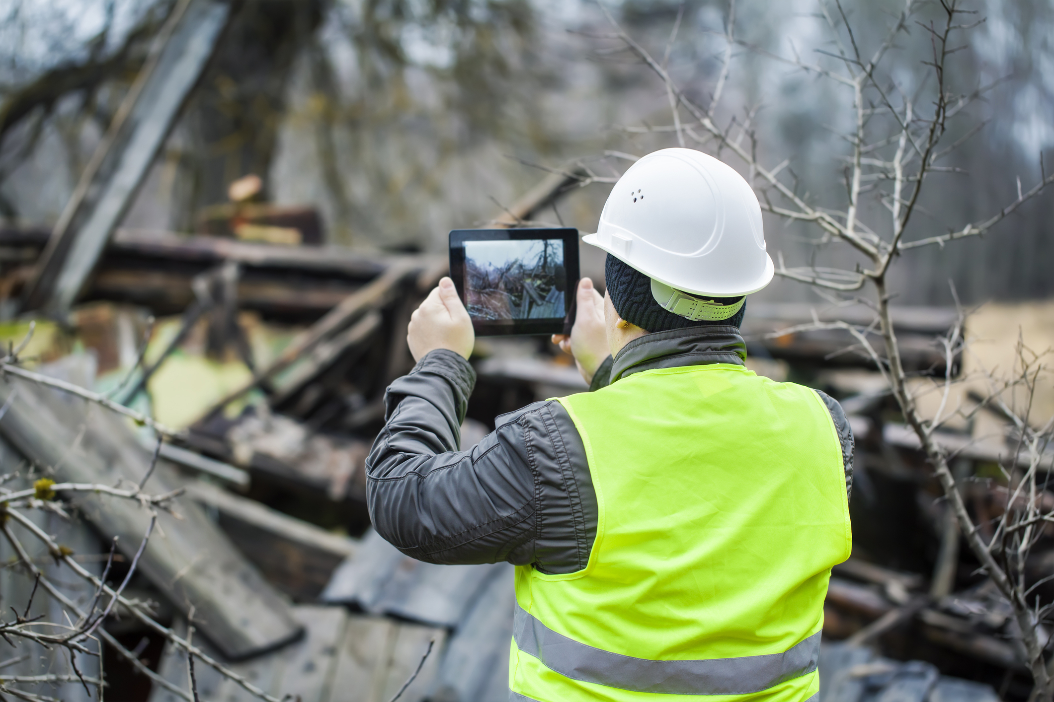 Inspector taking photo