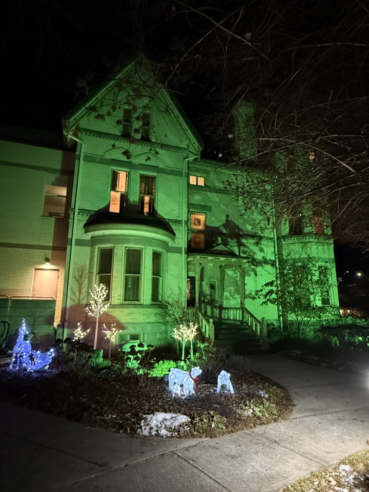Annandale house lit up with christmas lights